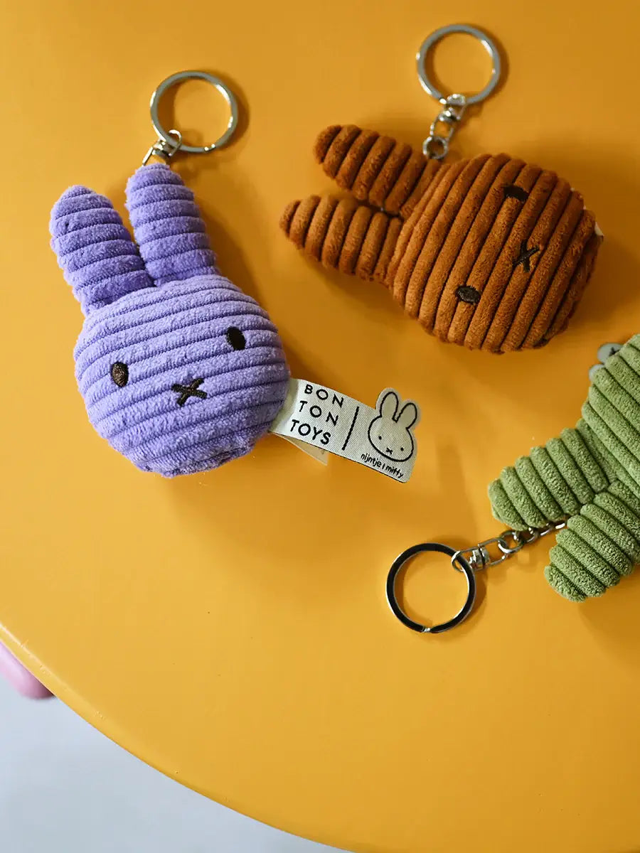 Miffy Flat Keyring Corduroy ECO Cinnamon 10cm